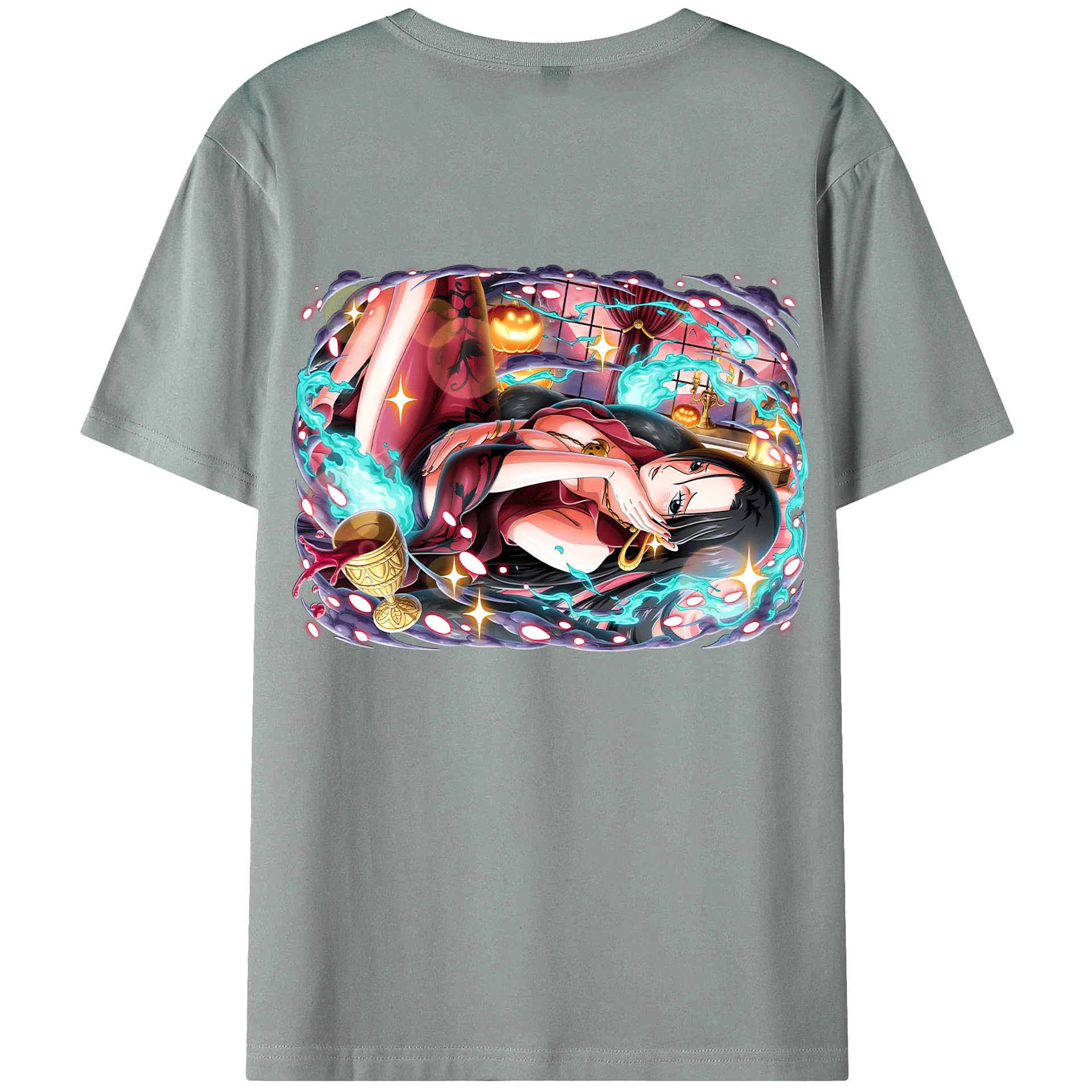 ワンピース ボア・ハンコック ONE PIECE Boa·Hancock 綿100％ メンズ半袖Tシャツ（バックプリント） 通気性